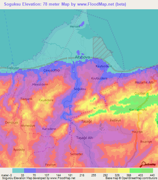 Soguksu,Turkey Elevation Map