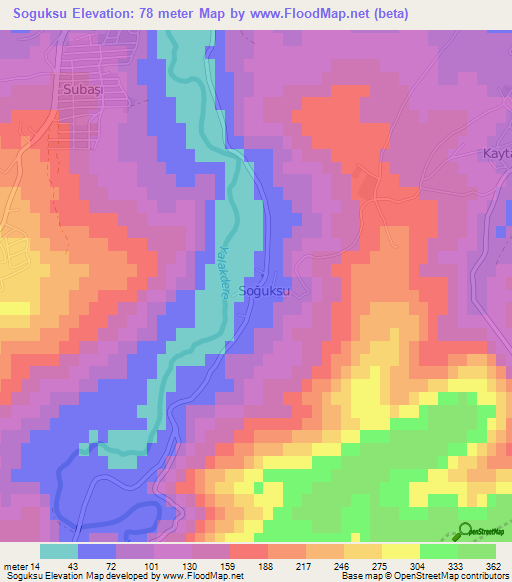 Soguksu,Turkey Elevation Map