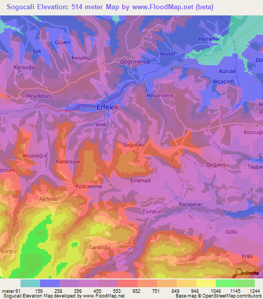 Sogucali,Turkey Elevation Map