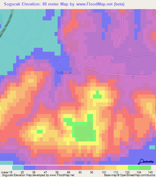 Sogucak,Turkey Elevation Map