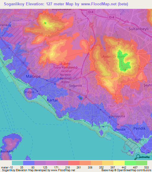 Soganlikoy,Turkey Elevation Map