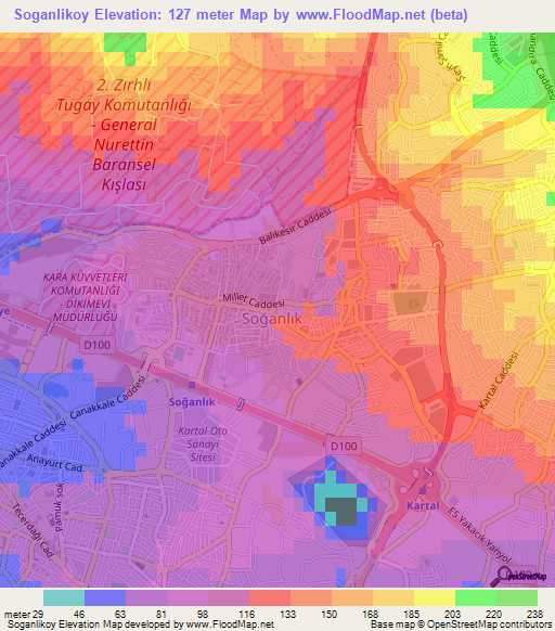 Soganlikoy,Turkey Elevation Map