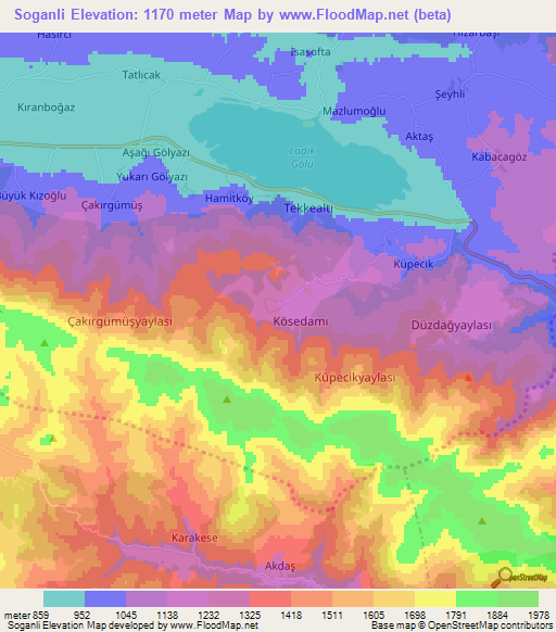 Soganli,Turkey Elevation Map