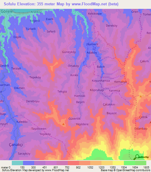 Sofulu,Turkey Elevation Map