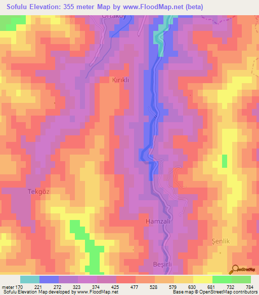 Sofulu,Turkey Elevation Map