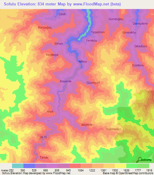 Sofulu,Turkey Elevation Map