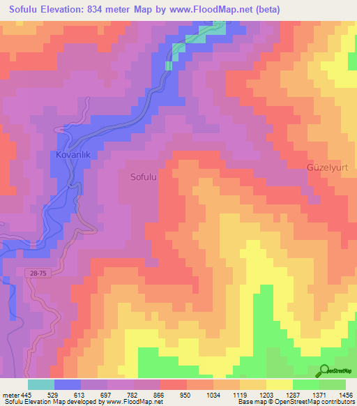 Sofulu,Turkey Elevation Map