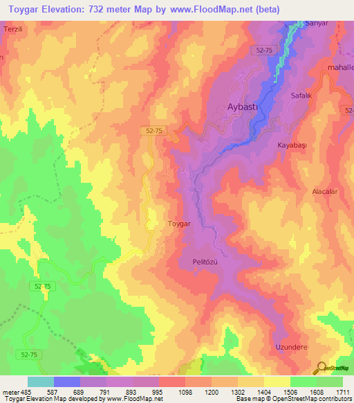 Toygar,Turkey Elevation Map