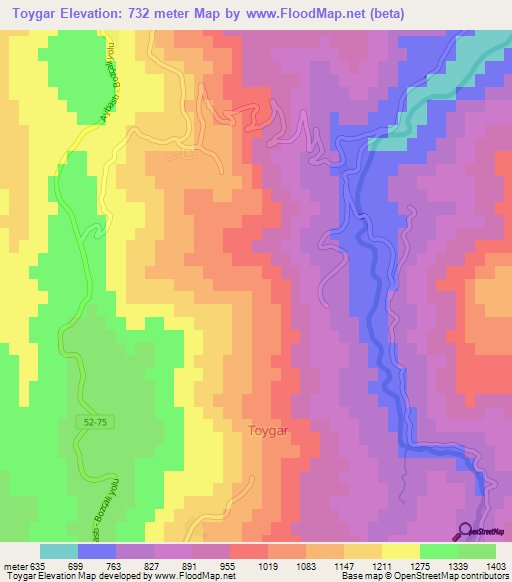 Toygar,Turkey Elevation Map