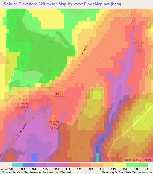 Sofular,Turkey Elevation Map