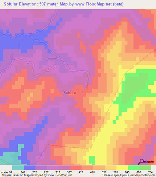 Sofular,Turkey Elevation Map