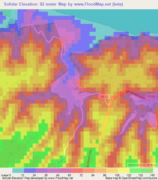 Sofular,Turkey Elevation Map