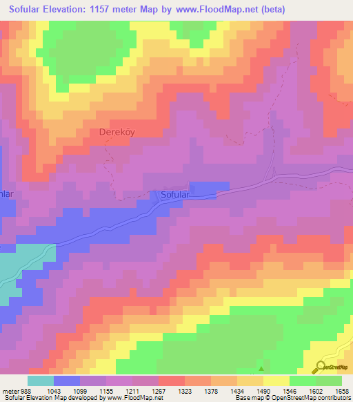 Sofular,Turkey Elevation Map