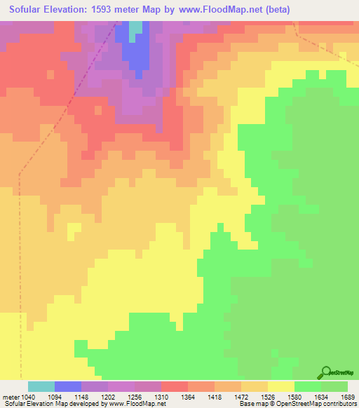 Sofular,Turkey Elevation Map