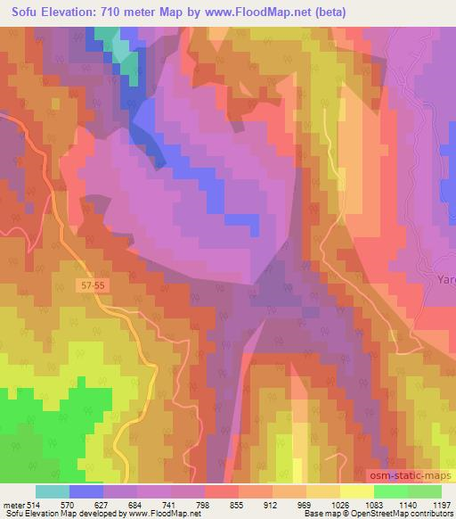 Sofu,Turkey Elevation Map