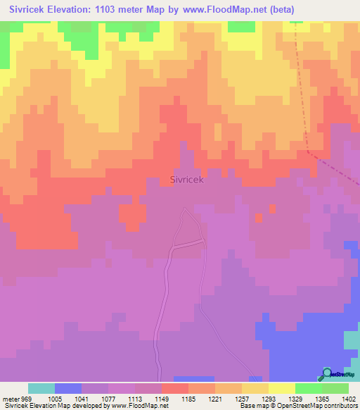 Sivricek,Turkey Elevation Map