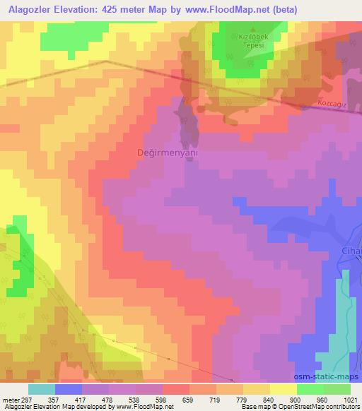 Alagozler,Turkey Elevation Map