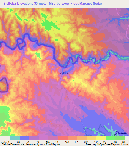 Sislioba,Turkey Elevation Map