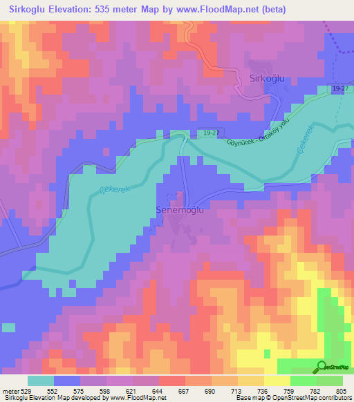 Sirkoglu,Turkey Elevation Map