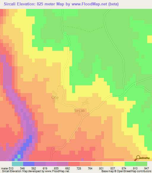 Sircali,Turkey Elevation Map