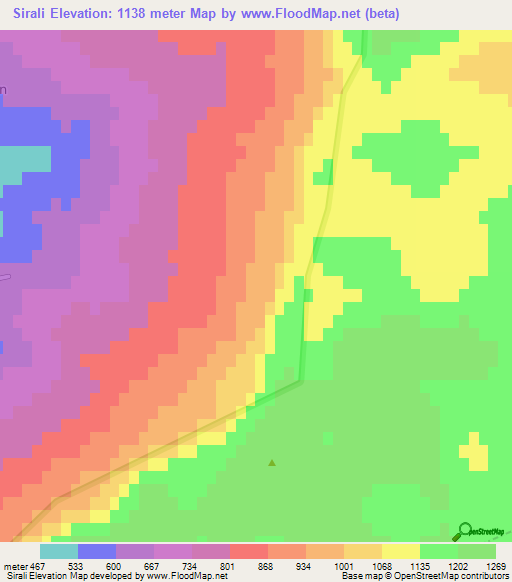 Sirali,Turkey Elevation Map