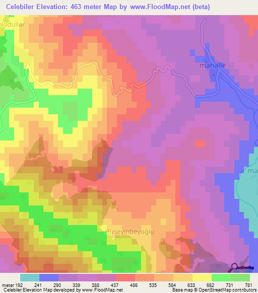 Celebiler,Turkey Elevation Map