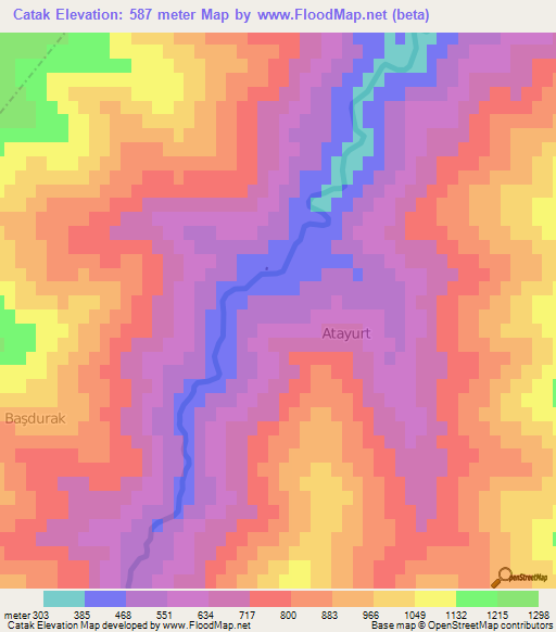 Catak,Turkey Elevation Map