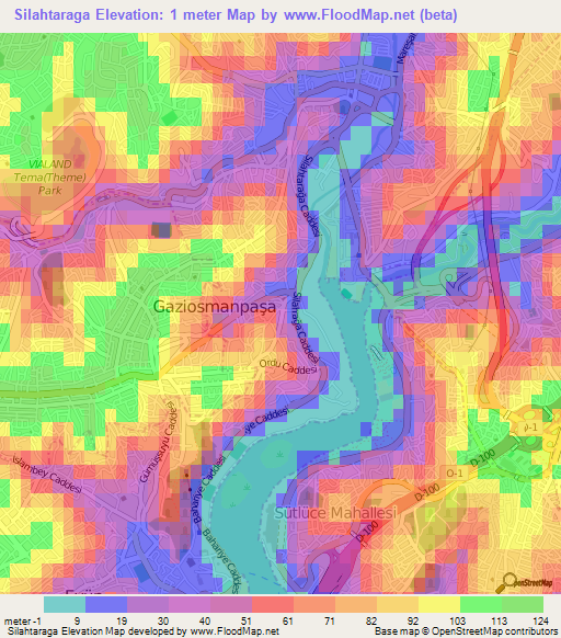 Silahtaraga,Turkey Elevation Map