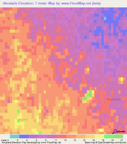 Akcatarla,Turkey Elevation Map