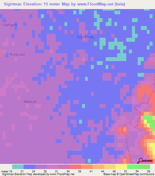 Sigirtmac,Turkey Elevation Map