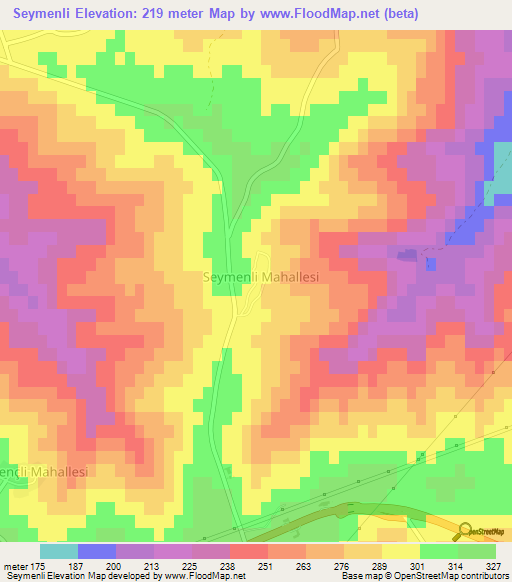 Seymenli,Turkey Elevation Map