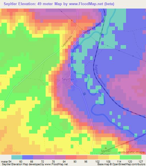 Seyitler,Turkey Elevation Map