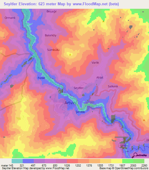 Seyitler,Turkey Elevation Map