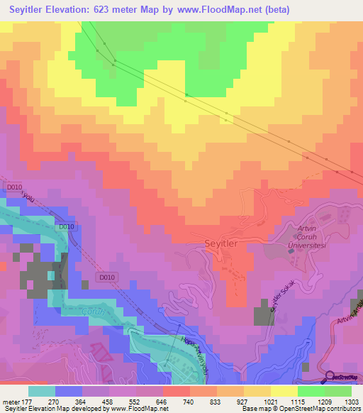 Seyitler,Turkey Elevation Map