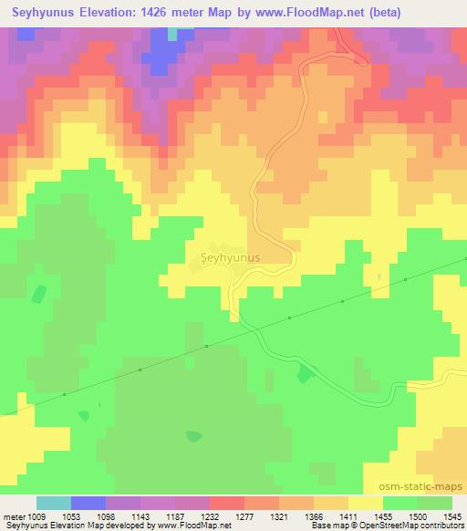 Seyhyunus,Turkey Elevation Map