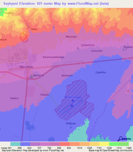 Seyhyeni,Turkey Elevation Map