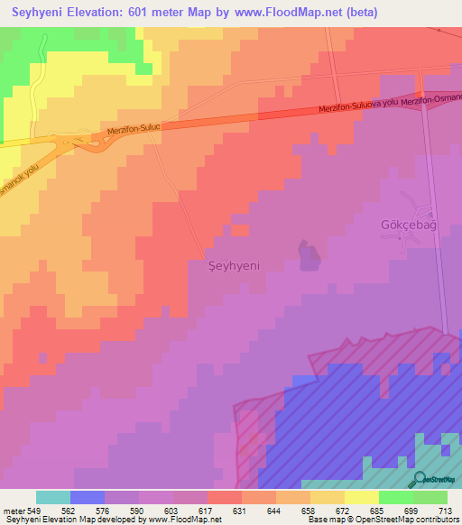 Seyhyeni,Turkey Elevation Map