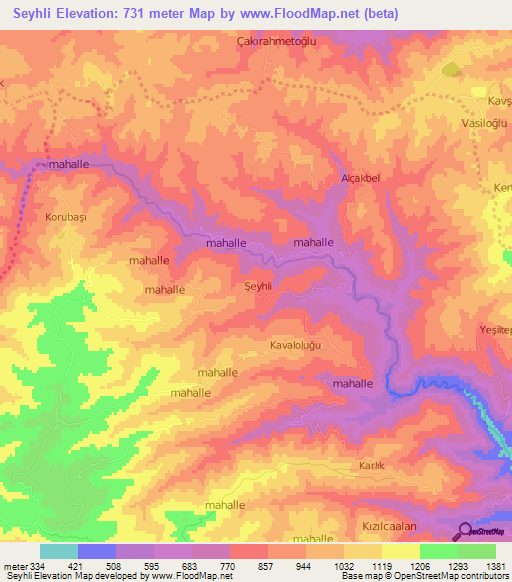 Seyhli,Turkey Elevation Map