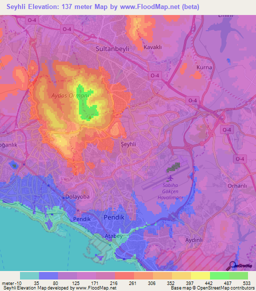 Seyhli,Turkey Elevation Map