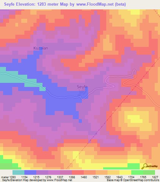 Seyfe,Turkey Elevation Map