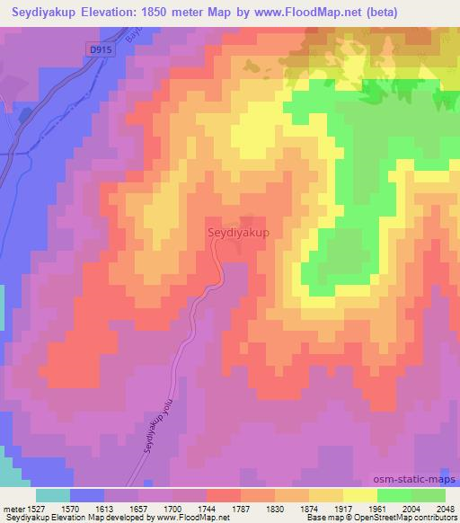 Seydiyakup,Turkey Elevation Map