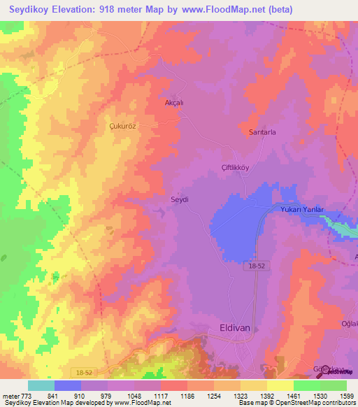 Seydikoy,Turkey Elevation Map