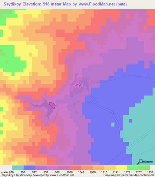 Seydikoy,Turkey Elevation Map