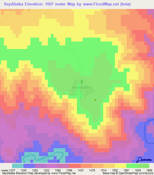 Seydibaba,Turkey Elevation Map