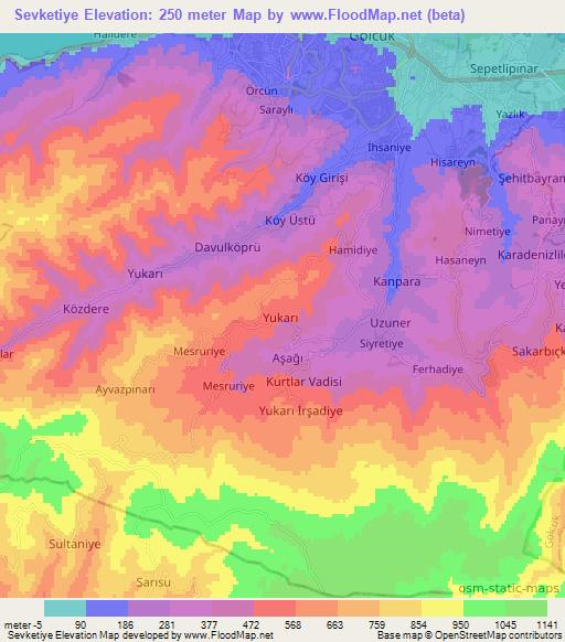 Sevketiye,Turkey Elevation Map