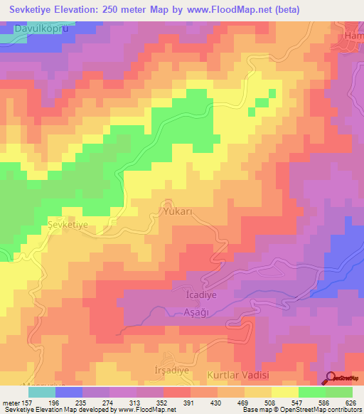 Sevketiye,Turkey Elevation Map