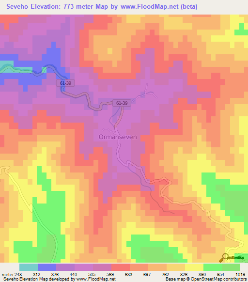 Seveho,Turkey Elevation Map