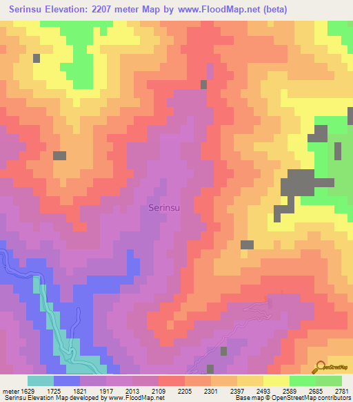 Serinsu,Turkey Elevation Map