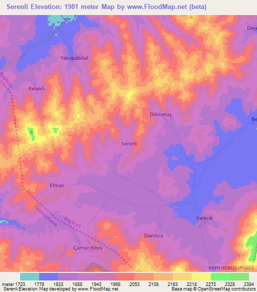 Serenli,Turkey Elevation Map