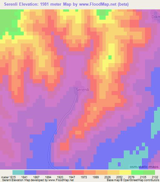 Serenli,Turkey Elevation Map